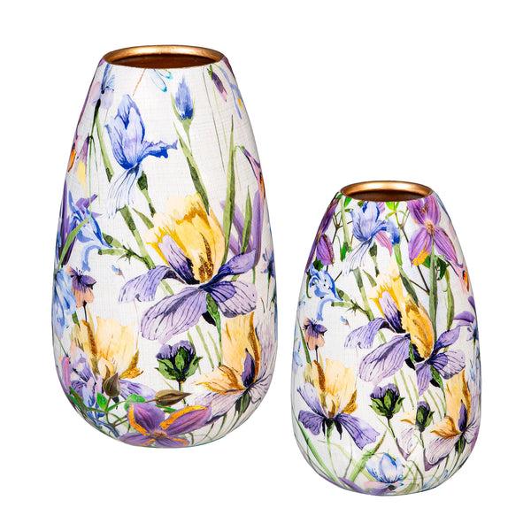 Plow & Hearth Golden Lilac Metal Vase Set