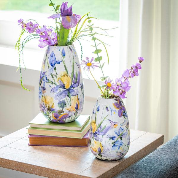 plow & hearth Golden Lilac Metal Vase Set