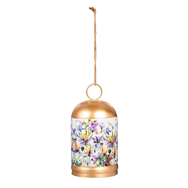 Plow & Hearth Golden Lilac Printed Metal Bell