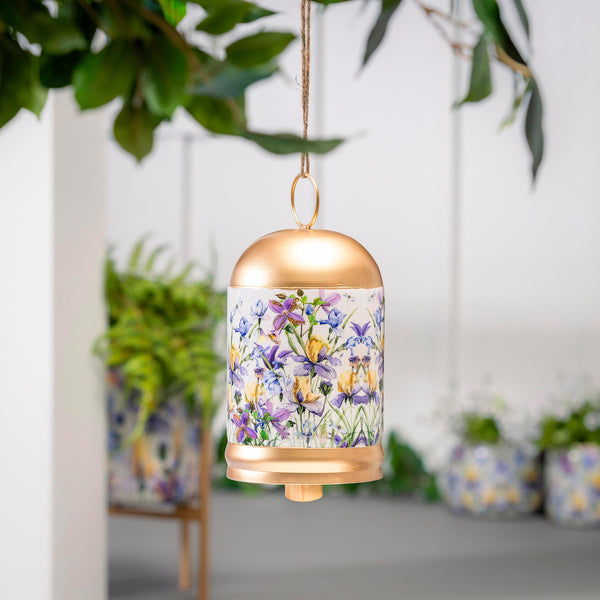 plow & hearth Golden Lilac Printed Metal Bell