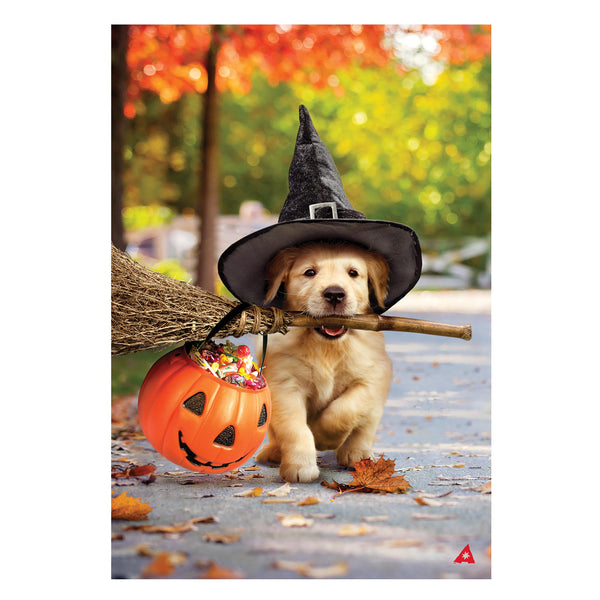 Plow & Hearth Goldens With Broom Suede Garden Flag