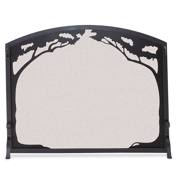 plow & hearth Grand Oak Flat Guard Fireplace Screen