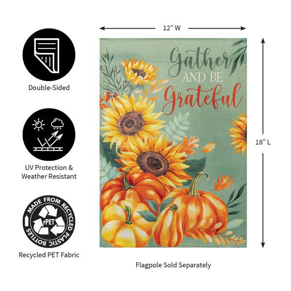 Plow & Hearth Grateful Gatherings Suede Garden Flag