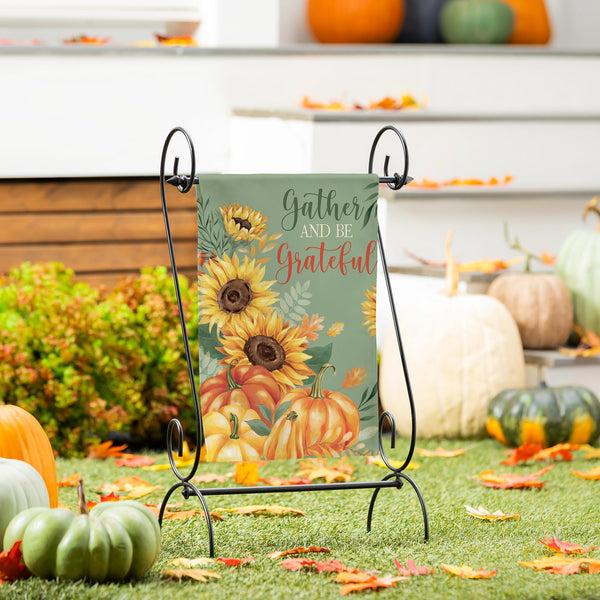 plow & hearth Grateful Gatherings Suede Garden Flag