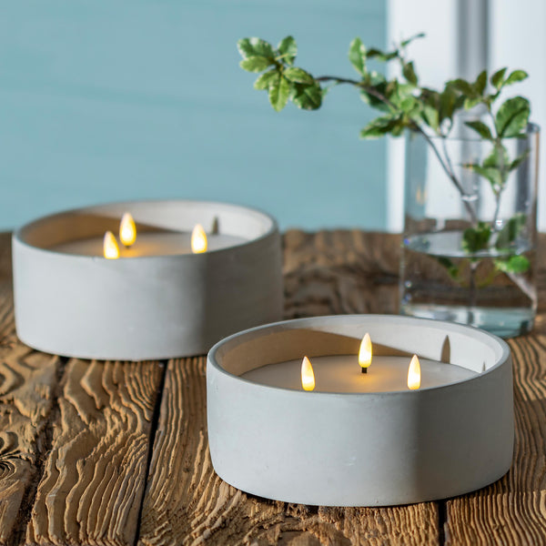 plow & hearth Gray LED Outdoor Candle