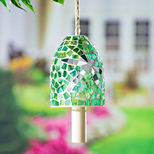 plow & hearth Green Dragonfly Mosaic Bell Chime