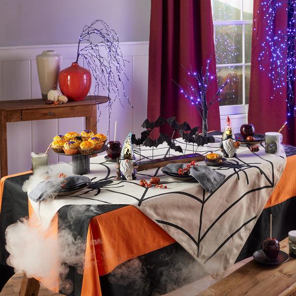Plow & Hearth Halloween Spooky Spiderweb Table Throw
