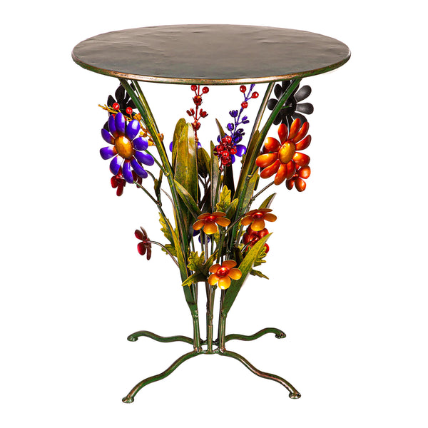Plow & Hearth Handcrafted Metal Daisy Side Table