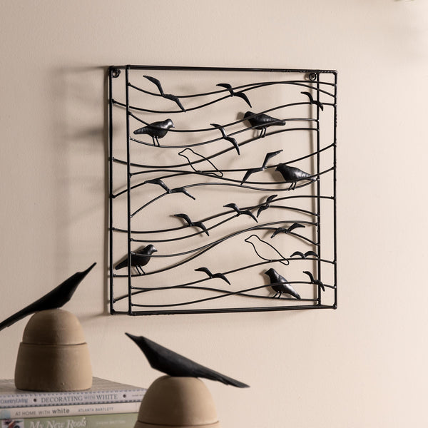 plow & hearth Handcrafted Metal Raven Wall Art