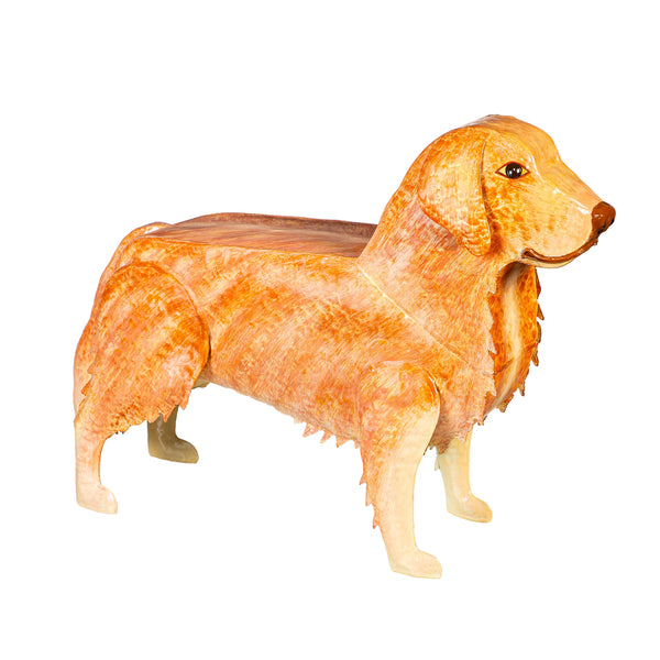 Plow & Hearth Handmade Metal Golden Retriever Table