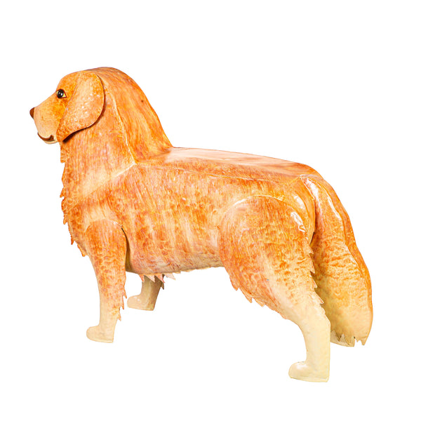 Plow & Hearth Handmade Metal Golden Retriever Table