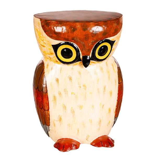 Plow & Hearth Handmade Owl Metal Side Table