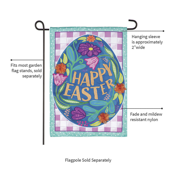 Plow & Hearth Happy Easter Applique Garden Flag