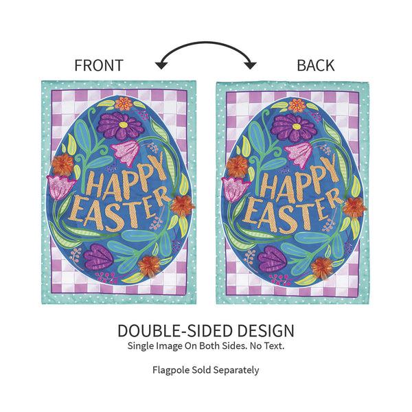 Plow & Hearth Happy Easter Applique Garden Flag