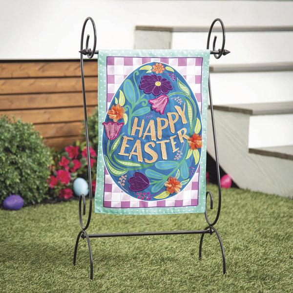 plow & hearth Happy Easter Applique Garden Flag