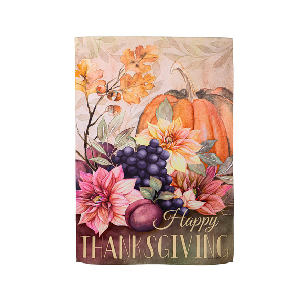 plow & hearth Happy Thanksgiving Suede House Flag