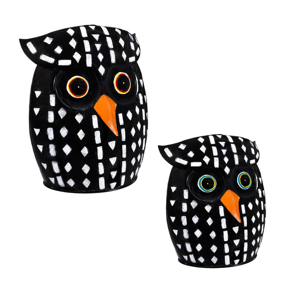 Plow & Hearth Harvest Dotted Owl Garden Statue Set