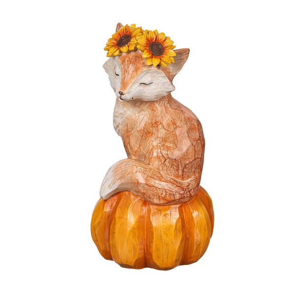 plow & hearth Harvest Fox Animal Statue