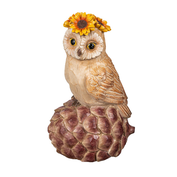 plow & hearth Harvest Owl Animal Statue