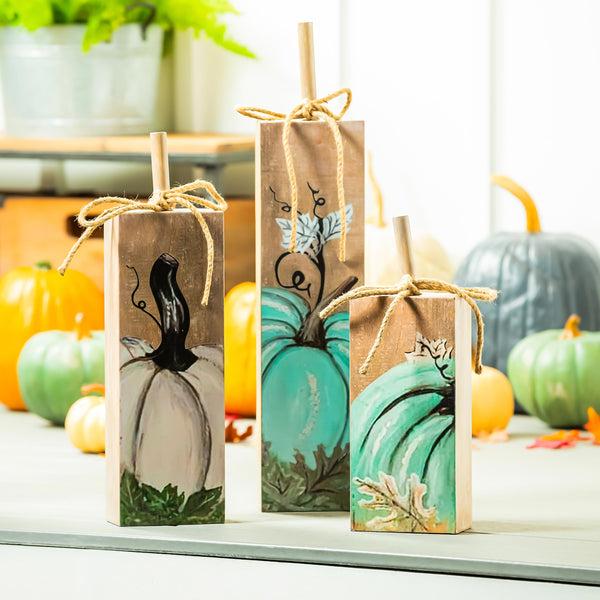 plow & hearth Harvest Pumpkin Metal Statue Set