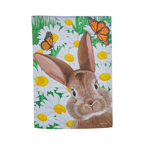 plow & hearth Hello Bunny Suede House Flag
