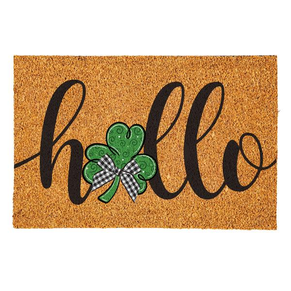 Plow & Hearth Hello Shamrock Large Coir Mat 36"x24"