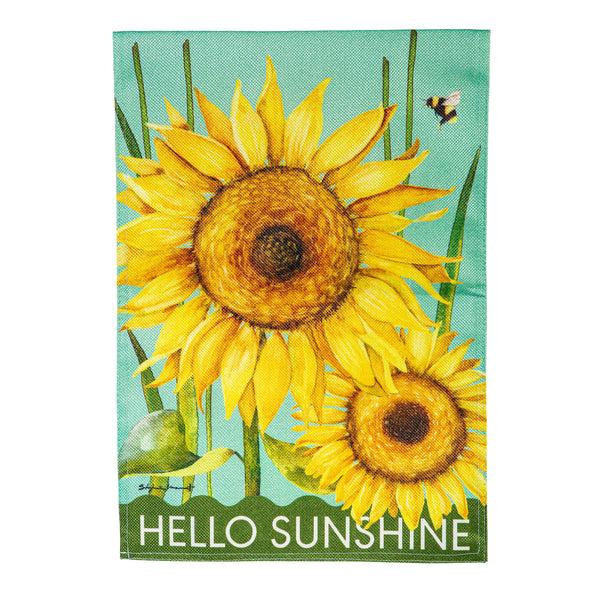 Plow & Hearth Hello Sunshine Burlap Garden Flag