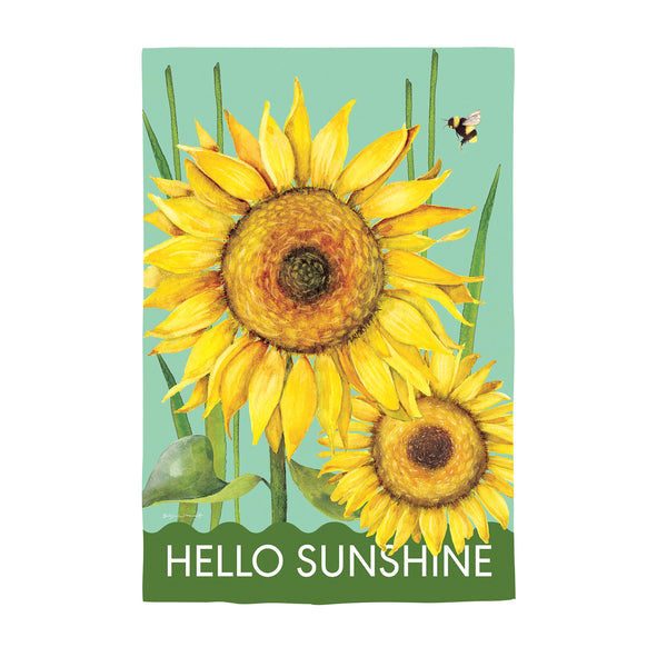 Plow & Hearth Hello Sunshine Burlap House Flag