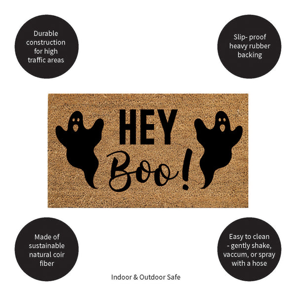 Plow & Hearth Hey Boo Coir Doormat 28"x16"