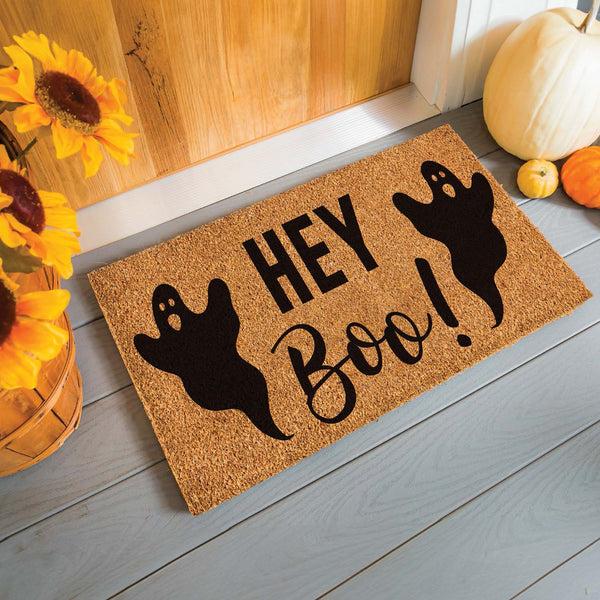 plow & hearth Hey Boo Coir Doormat 28"x16"
