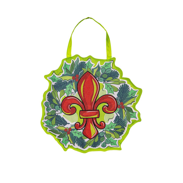 Plow & Hearth Holiday Fleur De Lis Door Decor