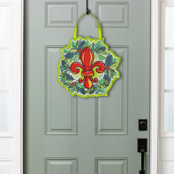 plow & hearth Holiday Fleur De Lis Door Decor
