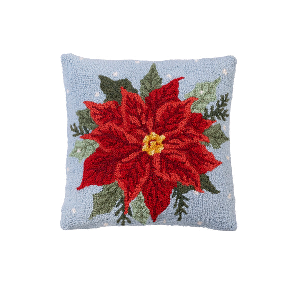 Plow & Hearth Holiday Poinsettia Hook Pillow