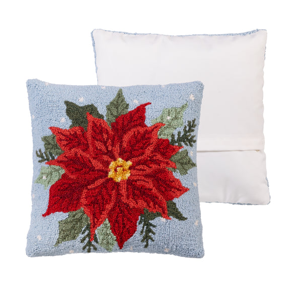 Plow & Hearth Holiday Poinsettia Hook Pillow