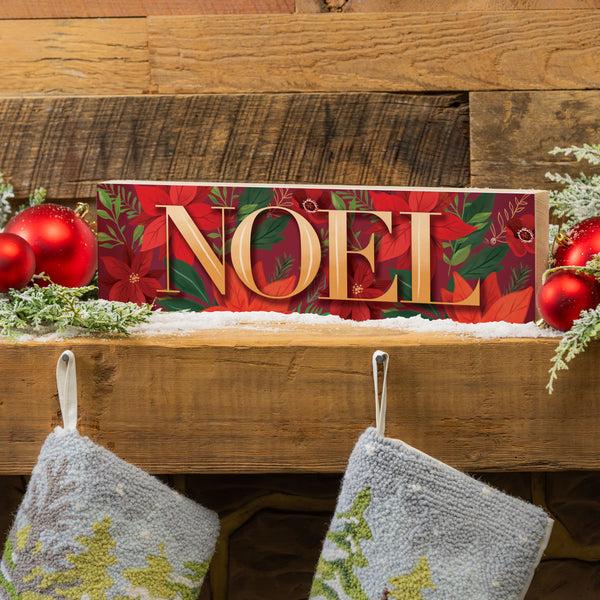 plow & hearth Holly Homestead Mantle Sign "Noel" 18"x5"