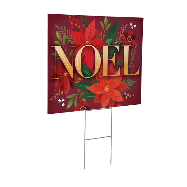 Plow & Hearth Holly Homestead Yard Sign "Noel" 24"x18"