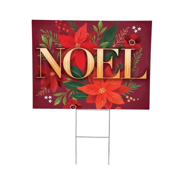 Plow & Hearth Holly Homestead Yard Sign "Noel" 24"x18"