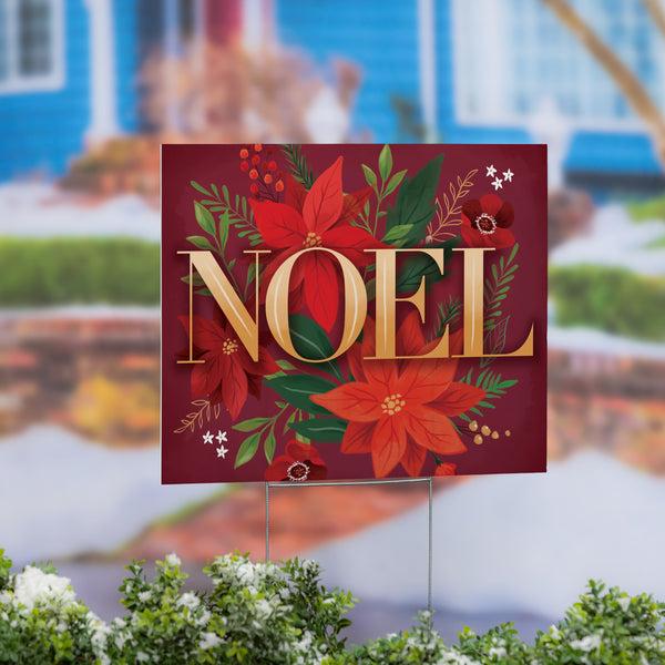plow & hearth Holly Homestead Yard Sign "Noel" 24"x18"