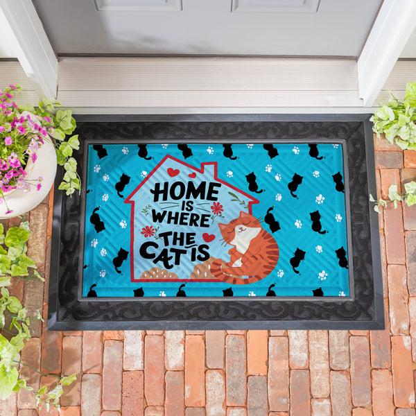 plow & hearth Home Is Where The Cat Is Embossed Mat