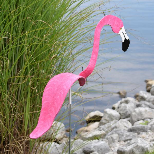 plow & hearth Hot Pink Dancing Flamingo Sculpture
