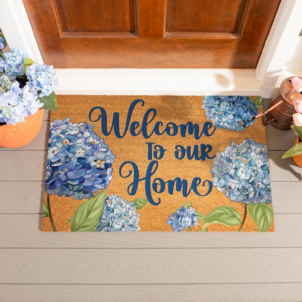 plow & hearth Hydrangea Haven Coir Mat 36"x24"