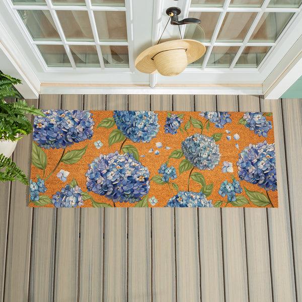 plow & hearth Hydrangea Haven Coir Mat 60"x24"
