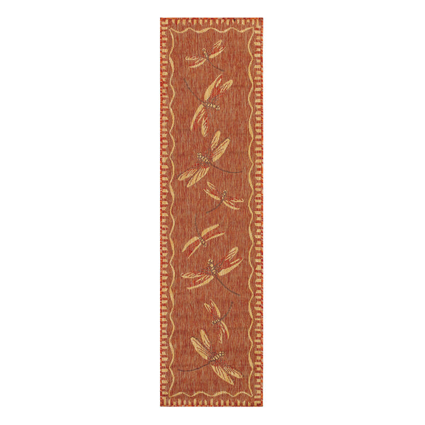 Plow & Hearth Indoor/Outdoor Dragonfly Rug 23" X 7'6"