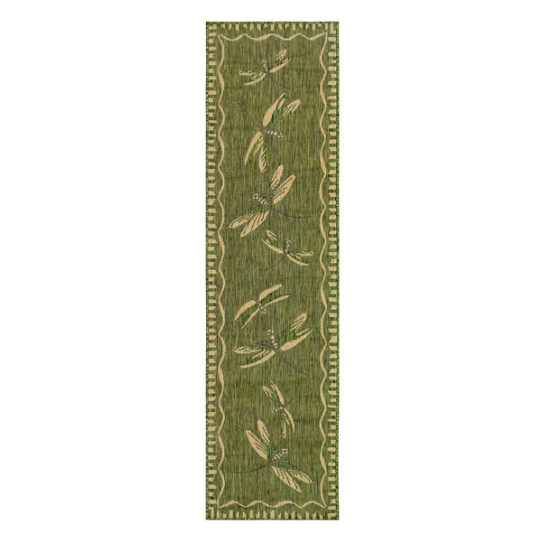 Plow & Hearth Indoor/Outdoor Dragonfly Rug 23" X 7'6"