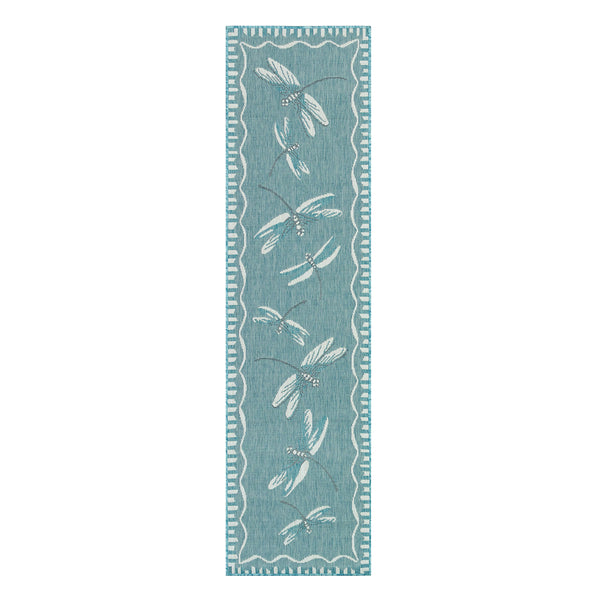 plow & hearth Indoor/Outdoor Dragonfly Rug 23" x 7'6"
