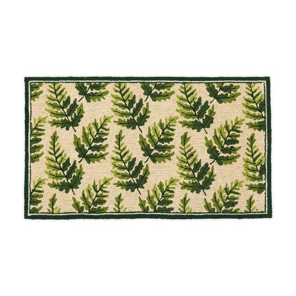 Plow & Hearth Indoor/Outdoor Fern Hooked Accent Rug