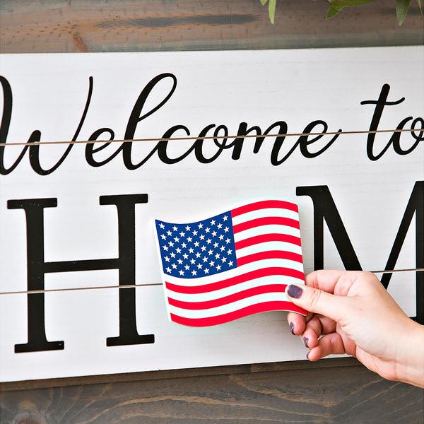 Plow & Hearth Interchangeable Wooden Welcome Sign