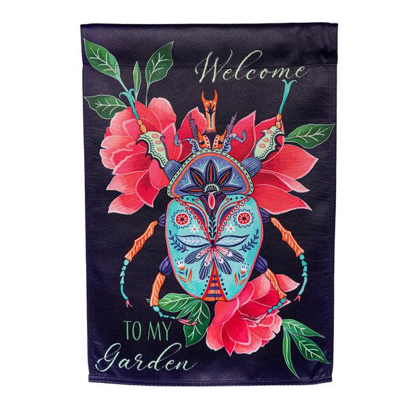 Plow & Hearth Intricate Beetle Suede Garden Flag