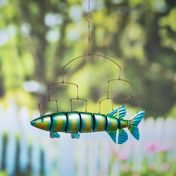 plow & hearth Iridescent Flying Fish Mobile