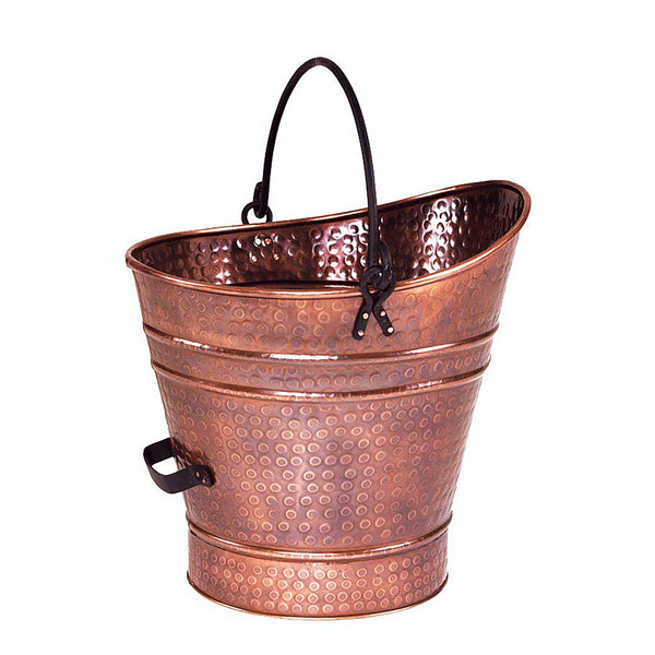 plow & hearth Iron Coal Hod in Antique Copper Finish
